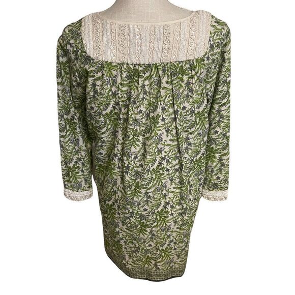 Calypso St Barth Indian Block Print Beaded Tunic Dress Size Small - Picture 4 of 16